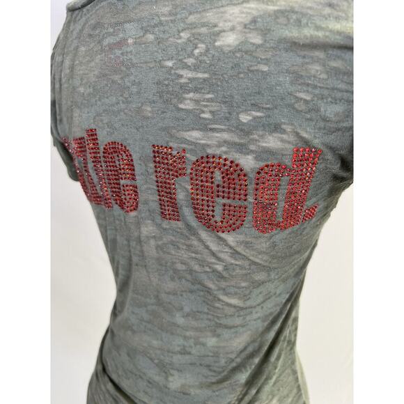 VTG Y2K e.vil Women’s T Shirt Rock Boho Goth Festival Size S Gray - Picture 5 of 14